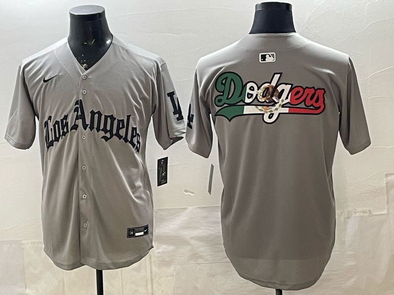 Men 2026 Los Angeles Dodgers Blank Grey Five generations Nike MLB Jersey style 003